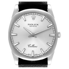 Rolex Cellini Danaos 18k White Gold Silver Dial Mens Watch 4243