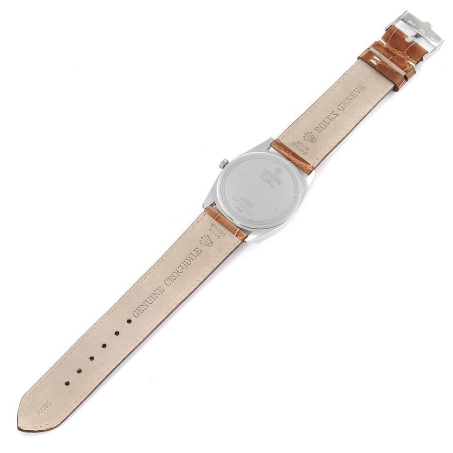 Cellini Danaos: 18 Karat Weiß-Roségold Herrenuhr mit weißem Zifferblatt 4233 im Angebot 7