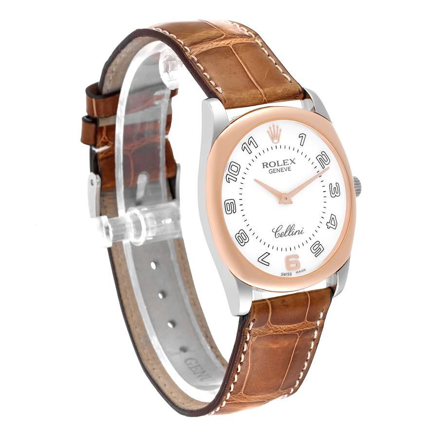 Cellini Danaos: 18 Karat Weiß-Roségold Herrenuhr mit weißem Zifferblatt 4233 im Zustand „Gut“ im Angebot in Atlanta, GA