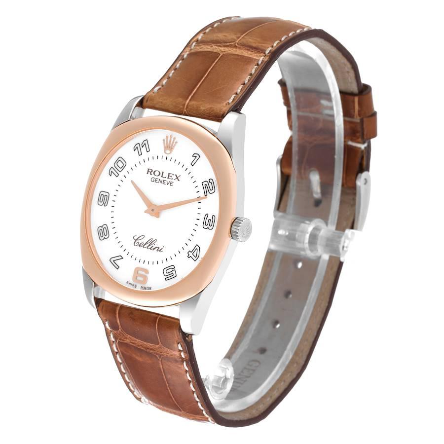 Cellini Danaos: 18 Karat Weiß-Roségold Herrenuhr mit weißem Zifferblatt 4233 im Angebot 1