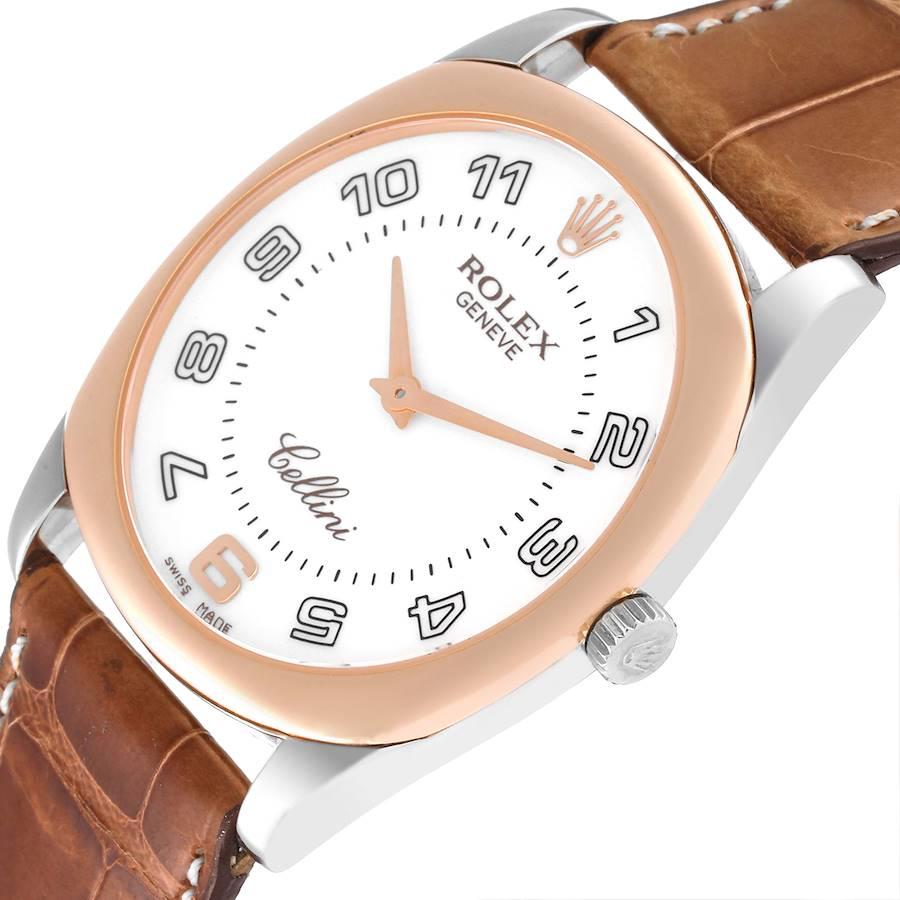 Cellini Danaos: 18 Karat Weiß-Roségold Herrenuhr mit weißem Zifferblatt 4233 im Angebot 2