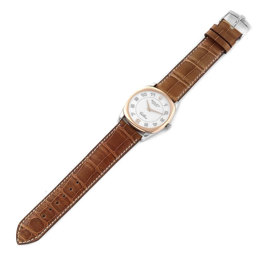 Cellini Danaos: 18 Karat Weiß-Roségold Herrenuhr mit weißem Zifferblatt 4233 im Angebot 6