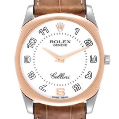 Cellini Danaos: 18 Karat Weiß-Roségold Herrenuhr mit weißem Zifferblatt 4233