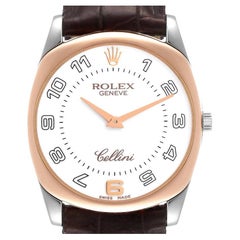 Rolex Cellini Danaos 18K White Rose Gold White Dial Mens Watch 4233