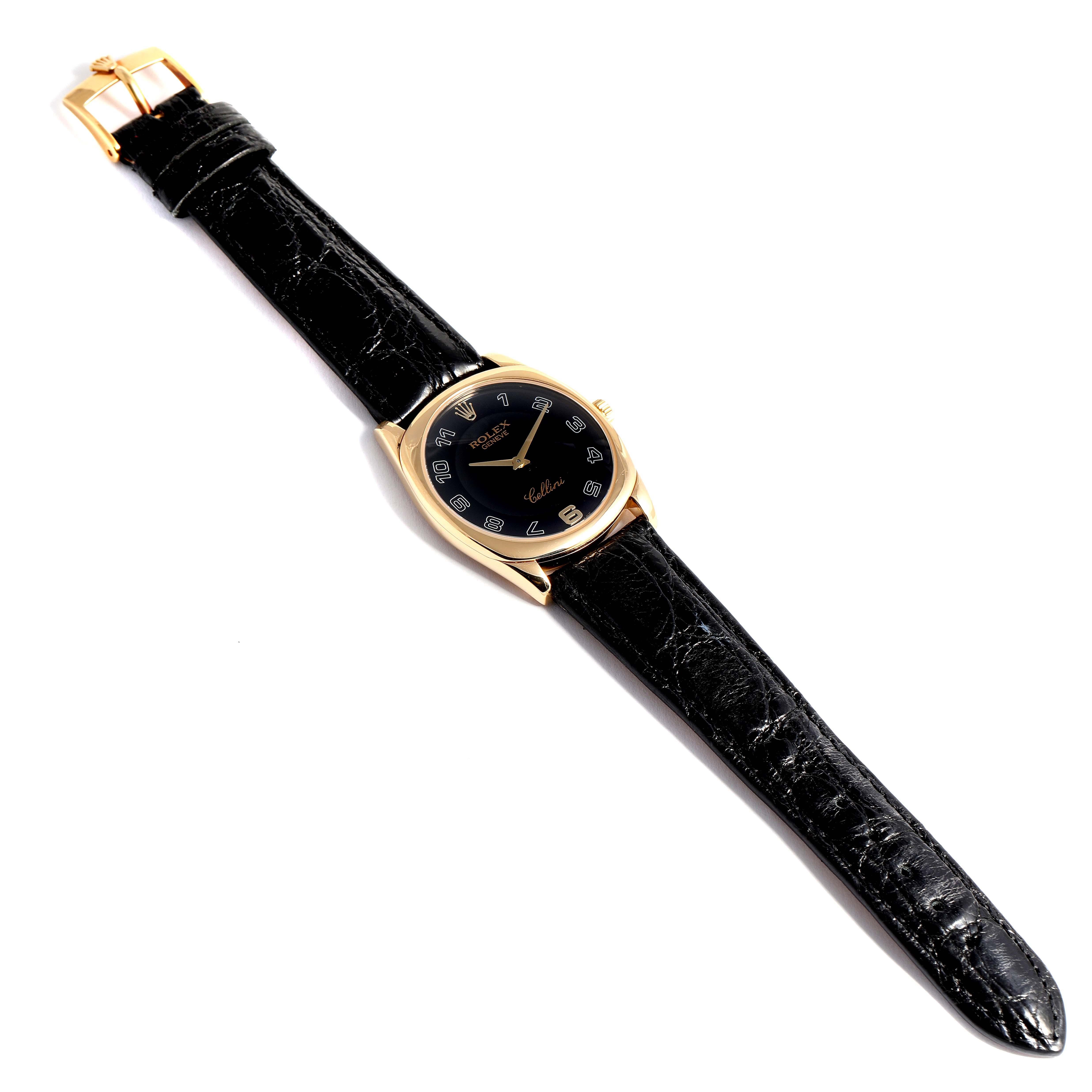 Rolex Cellini Danaos 18 Karat Yellow Gold Black Dial Men's Watch 4233 2