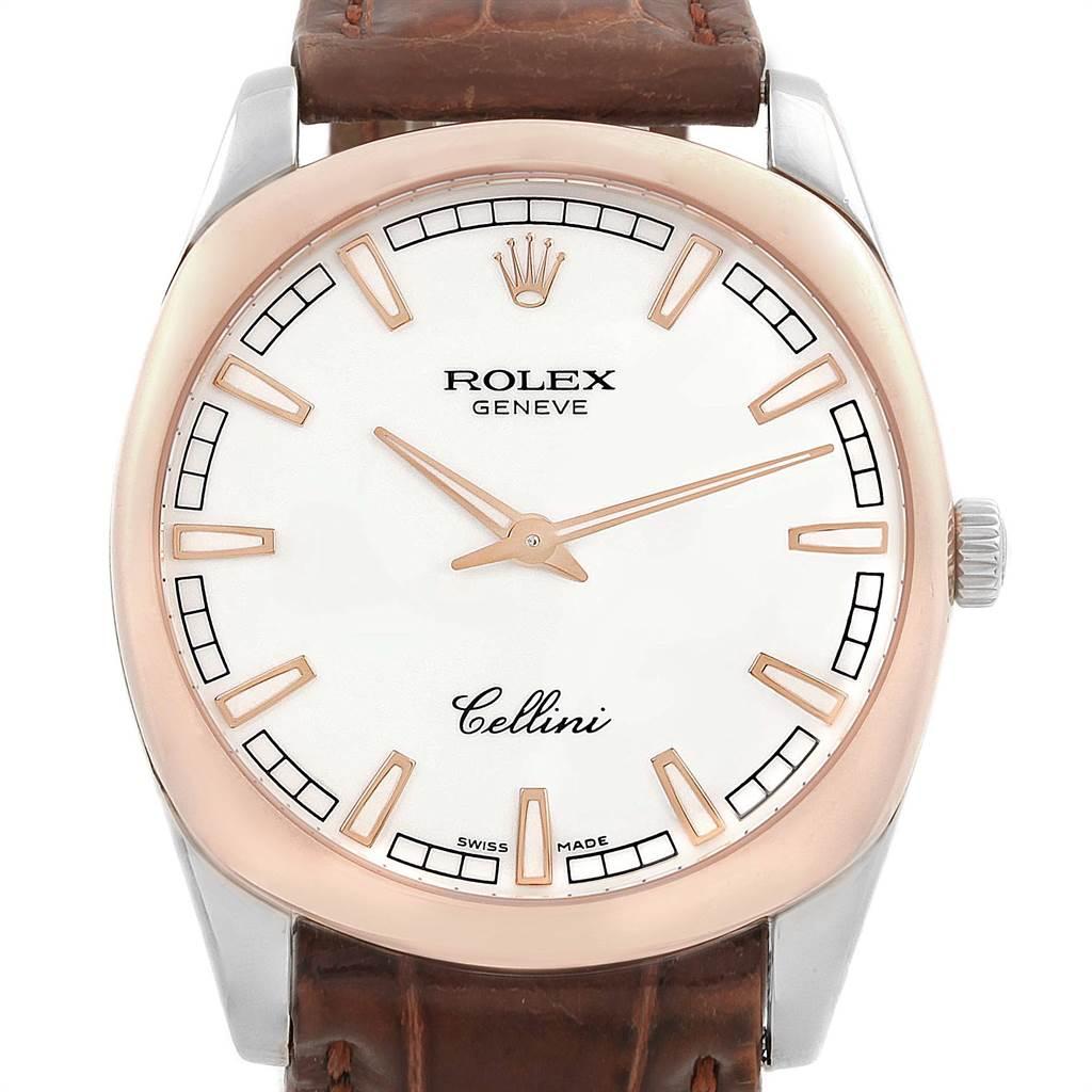 Rolex Cellini Danaos White and Rose Gold Men’s Watch 4243 In Good Condition In Atlanta, GA
