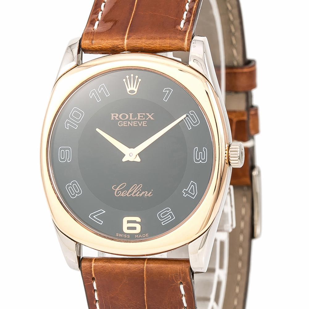 Rolex Cellini Reference #:4233. Rolex Cellini Danaos 4233 Mens Automatic Watch Black Dial With Box&Papers 33mm. Verified and Certified by WatchFacts. 1 year warranty offered by WatchFacts.