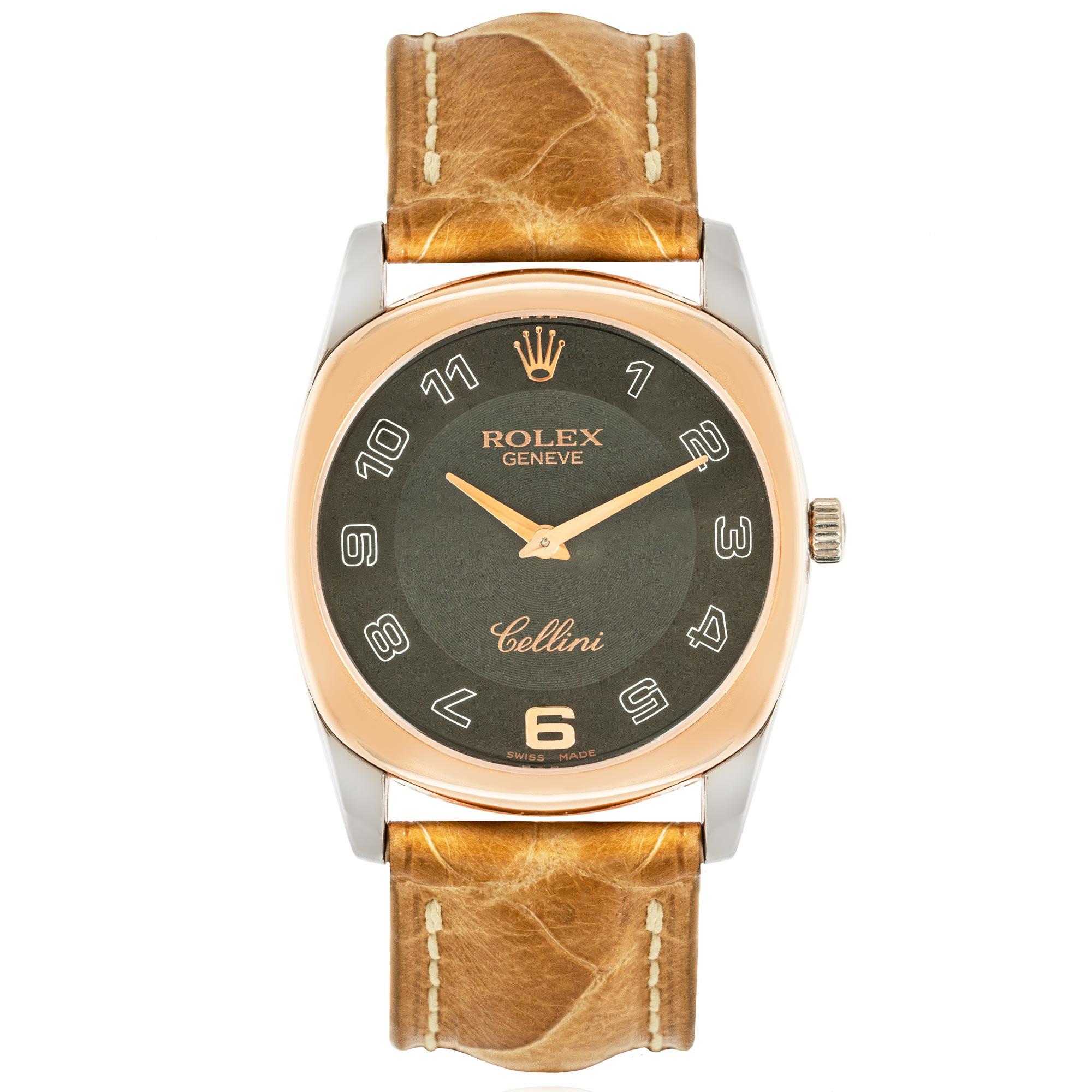 Rolex Cellini Danaos Black Arabic Numeral Dial 34mm 4233
