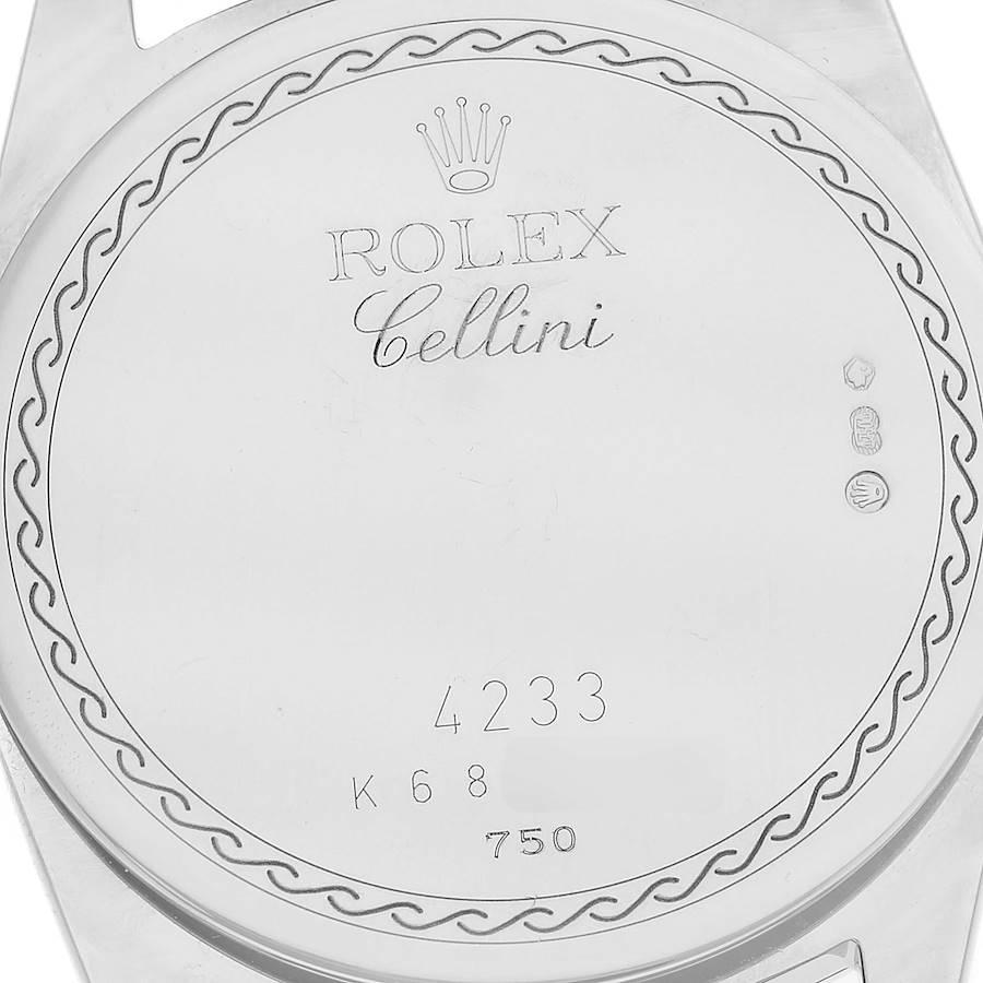 Rolex Cellini Danaos Black Dial White Gold Rose Gold Brown Strap Mens Watch 4233 3