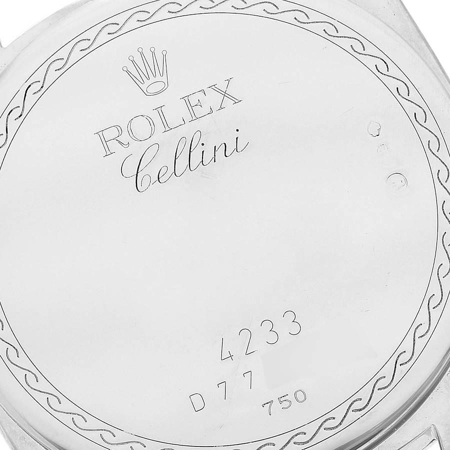 Rolex Cellini Danaos White and Rose Gold Black Strap Mens Watch 4233 3