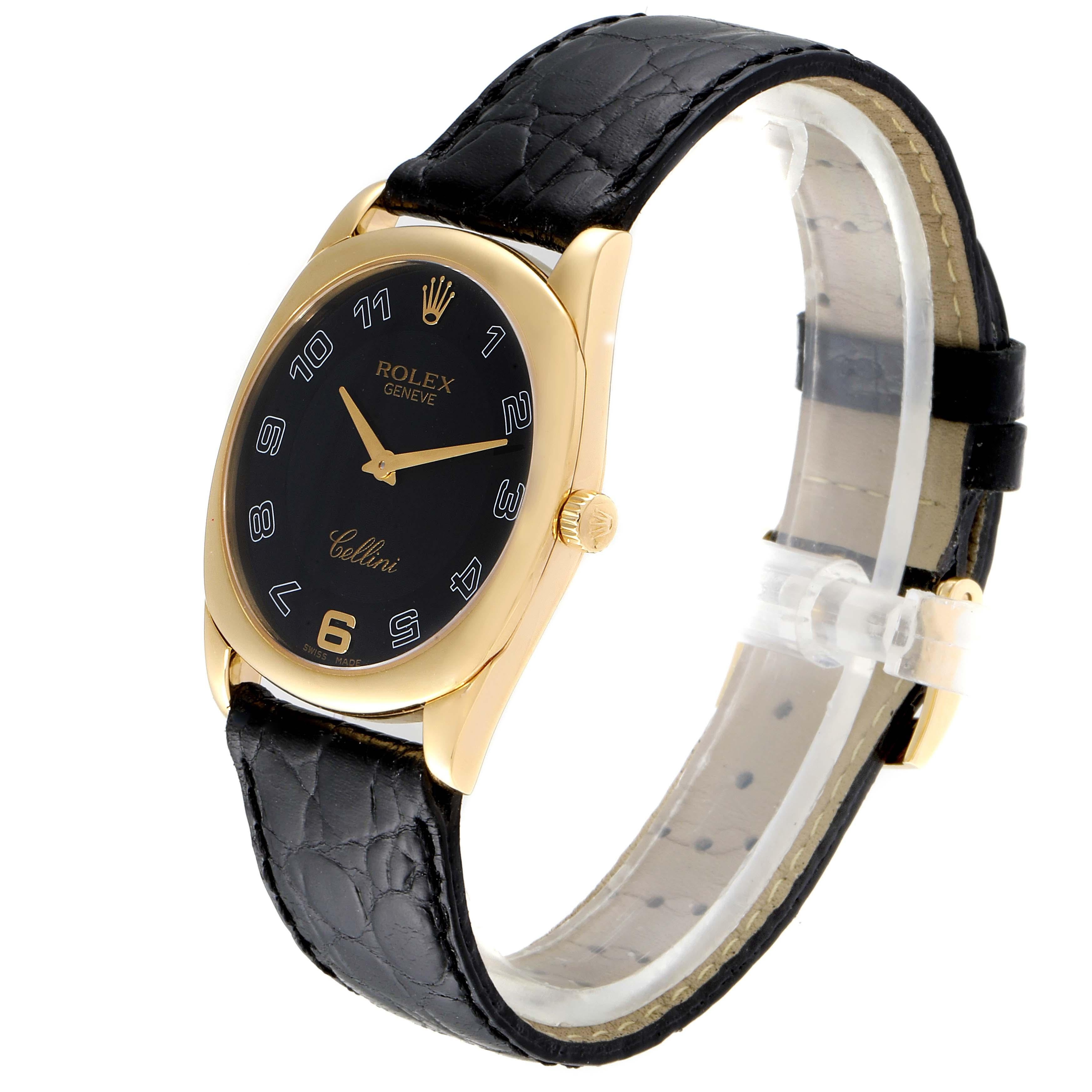 Rolex Cellini Danaos White and Rose Gold Brown Strap Men's Watch 4233 For Sale 1