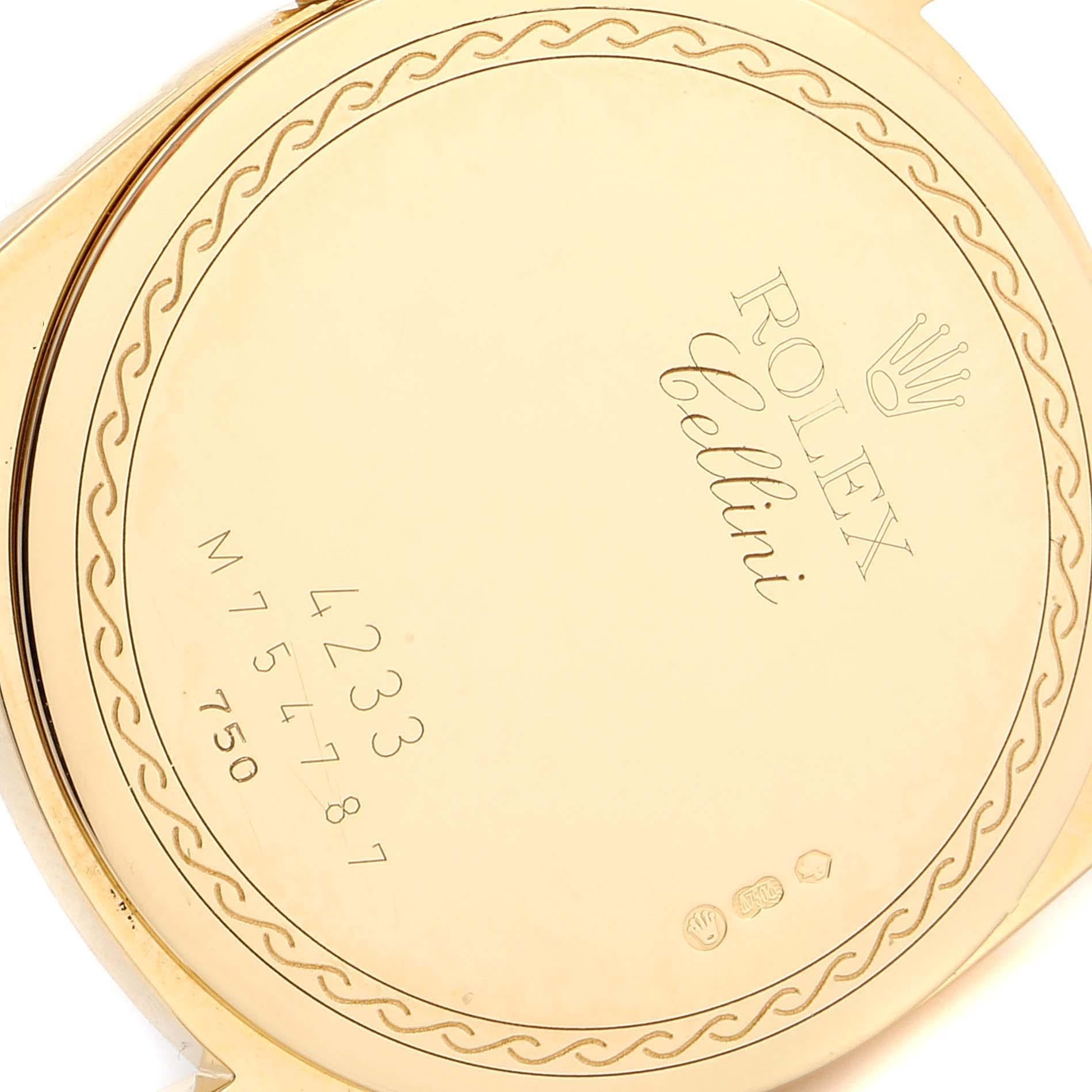Rolex Cellini Danaos White and Rose Gold Brown Strap Men's Watch 4233 For Sale 5