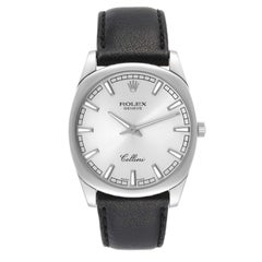 Rolex Cellini Danaos White Gold Silver Dial Mens Watch 4243 Box Card