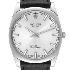 Rolex Cellini Danaos White Gold Silver Dial Mens Watch 4243 Box Card