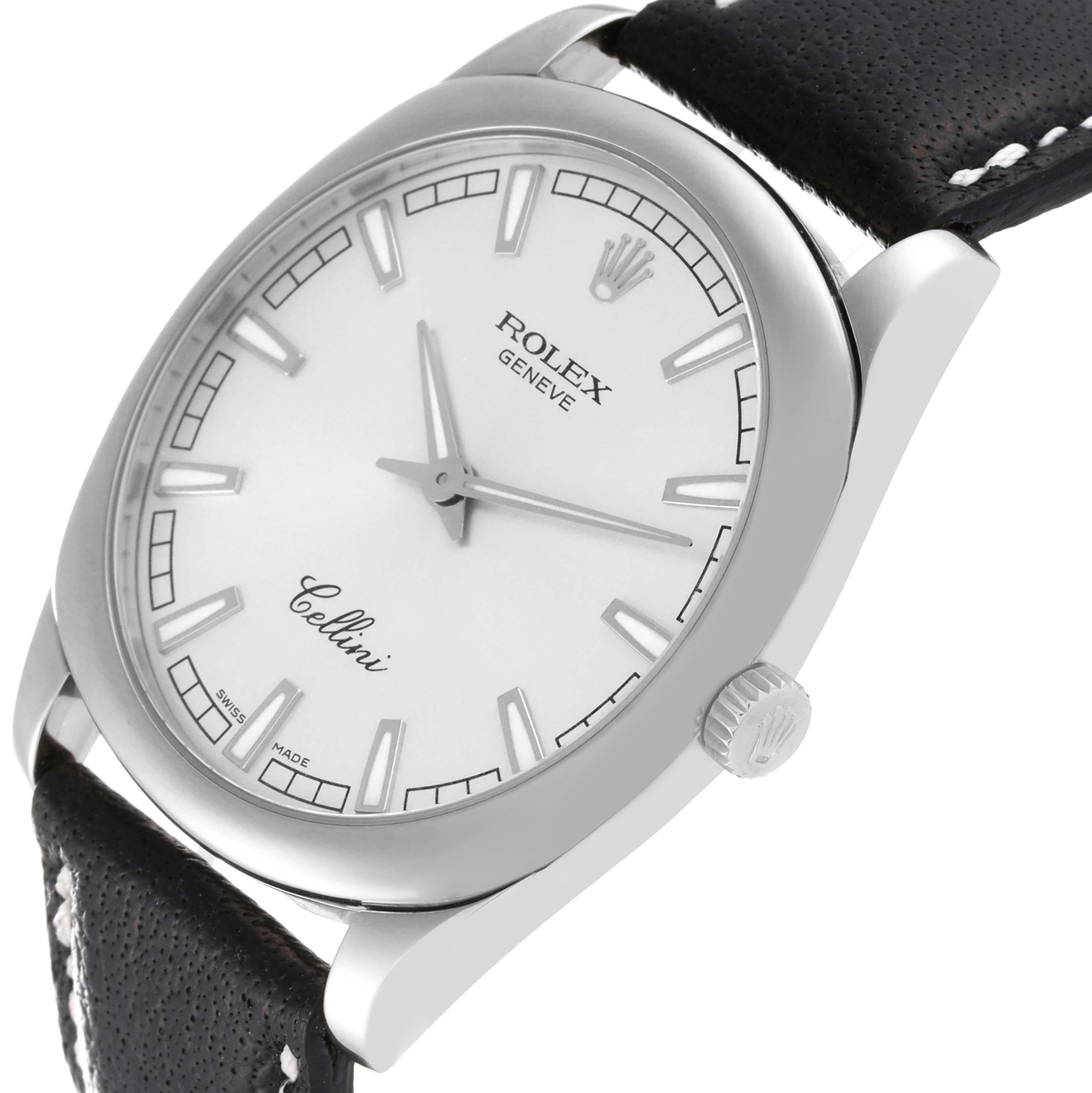 Rolex Cellini Danaos Montre pour hommes avec cadran en or blanc et argent 4243 Excellent état à Atlanta, GA