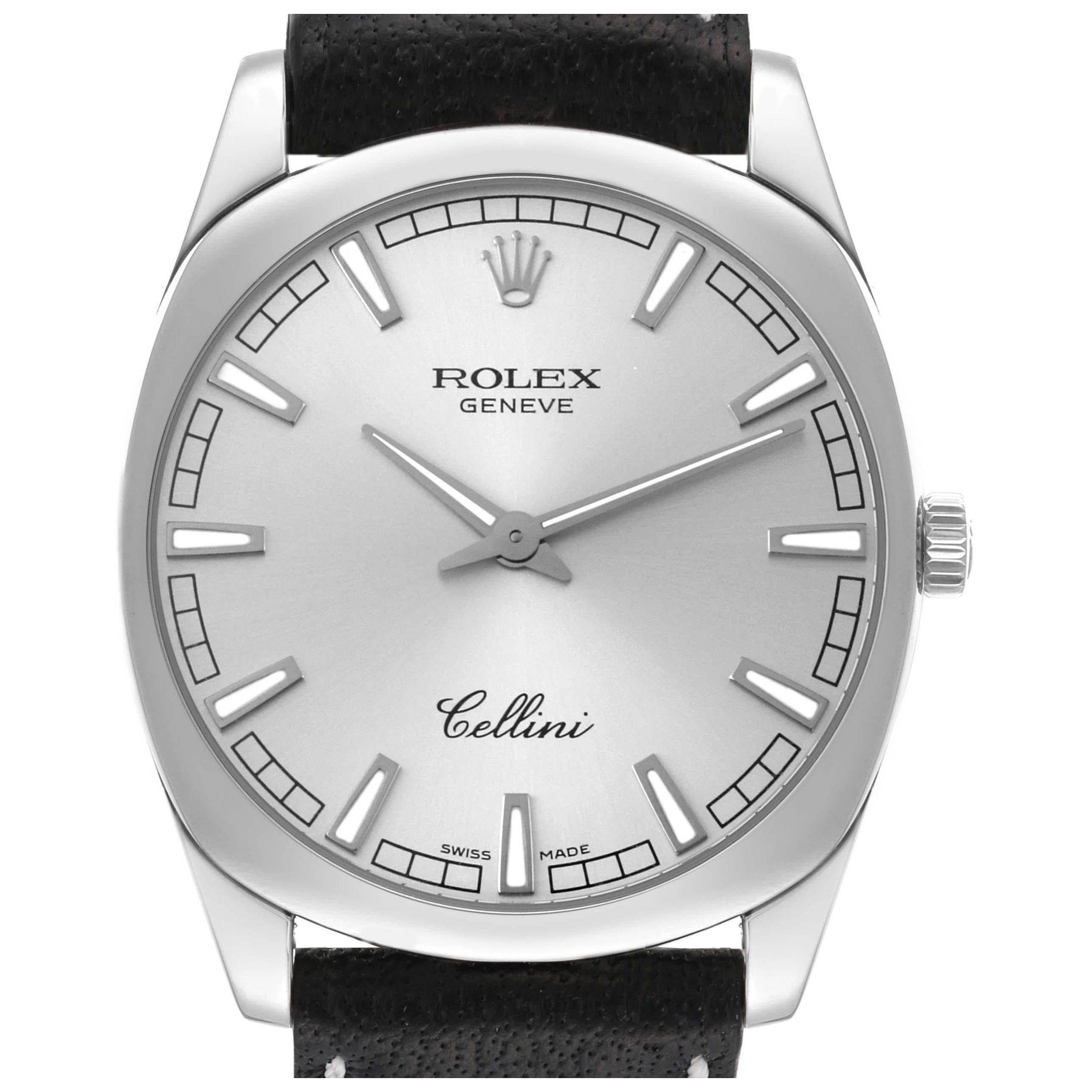 Rolex Cellini Danaos Montre pour hommes avec cadran en or blanc et argent 4243