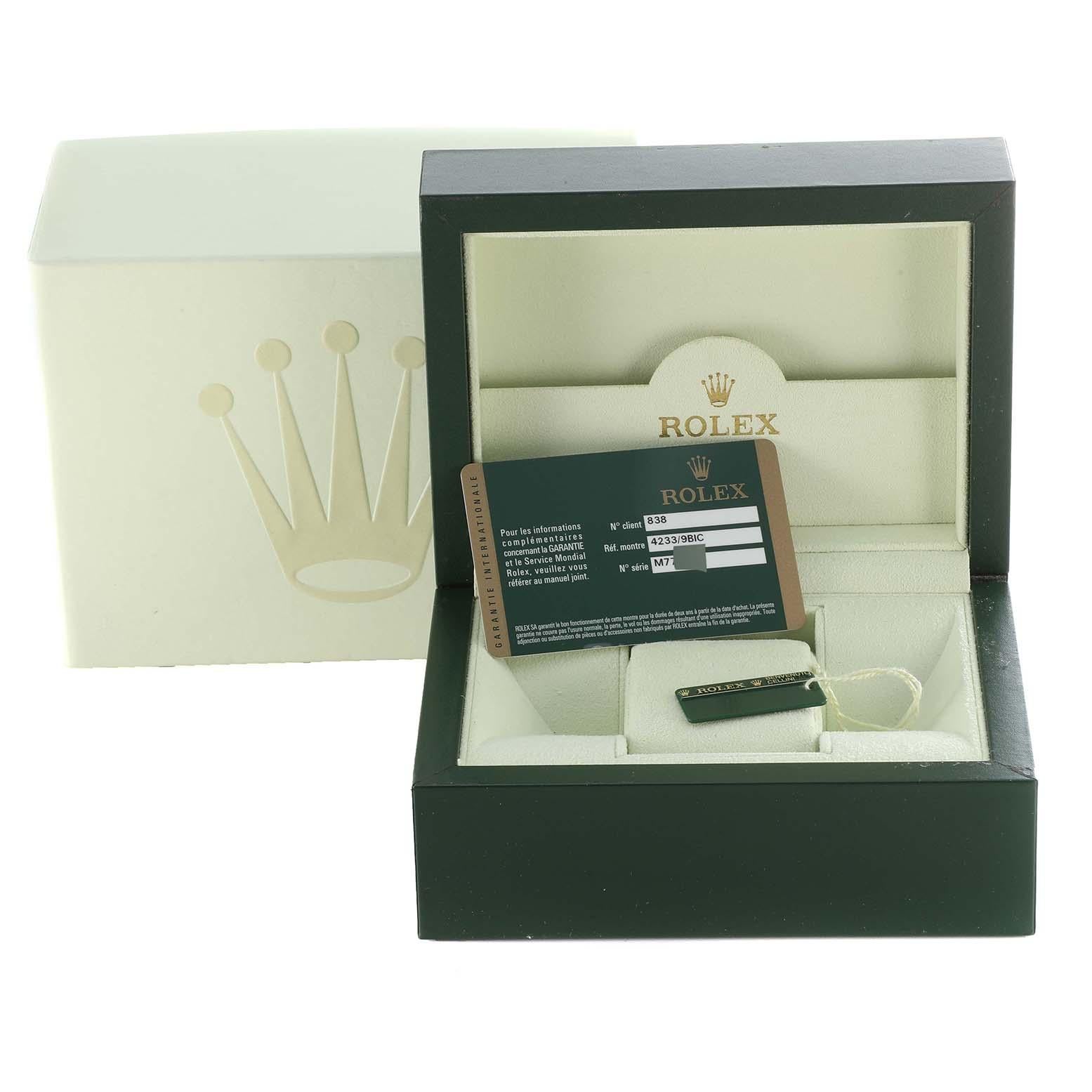 Rolex Cellini Danaos White Rose Gold Black Dial Mens Watch 4233 Box Card 6