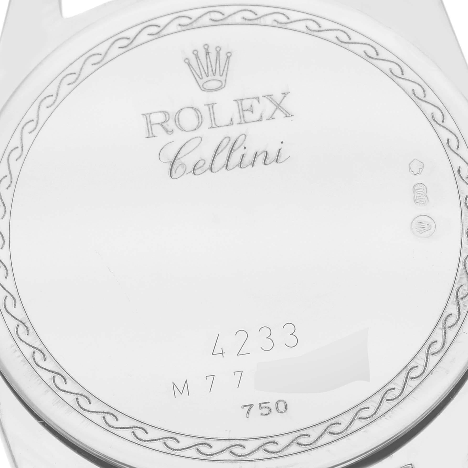 Rolex Cellini Danaos White Rose Gold Black Dial Mens Watch 4233 Box Card 2