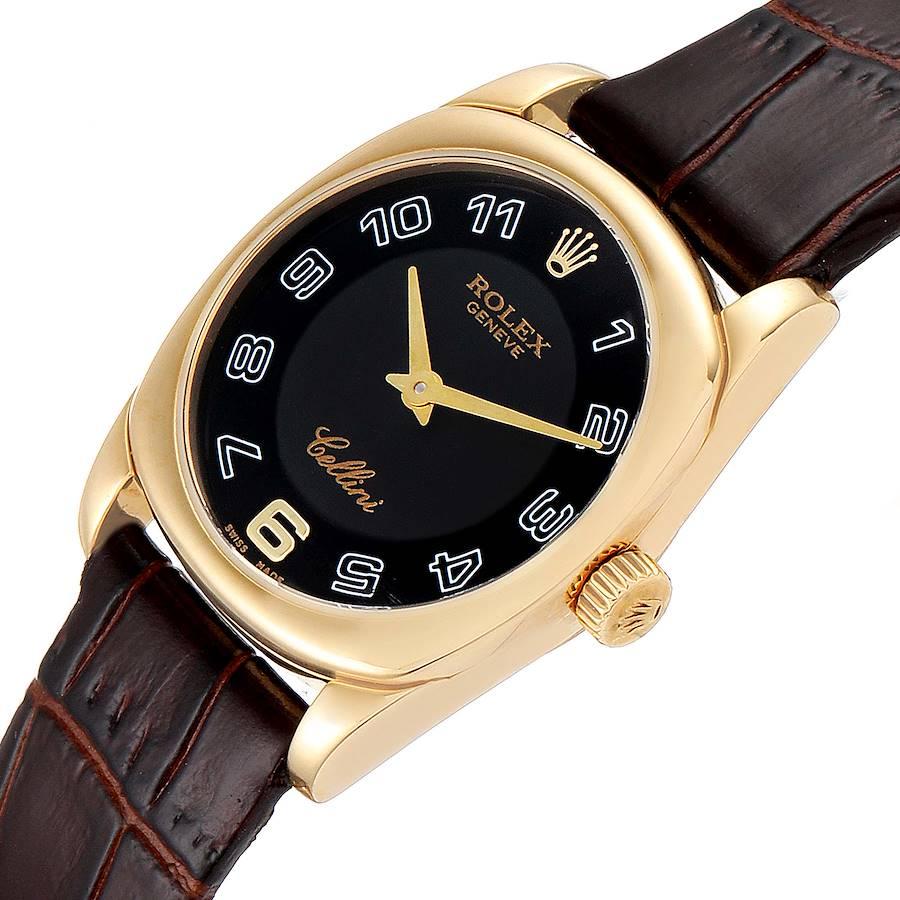 Rolex Cellini Danaos Yellow Gold Black Dial Ladies Watch 6229 1