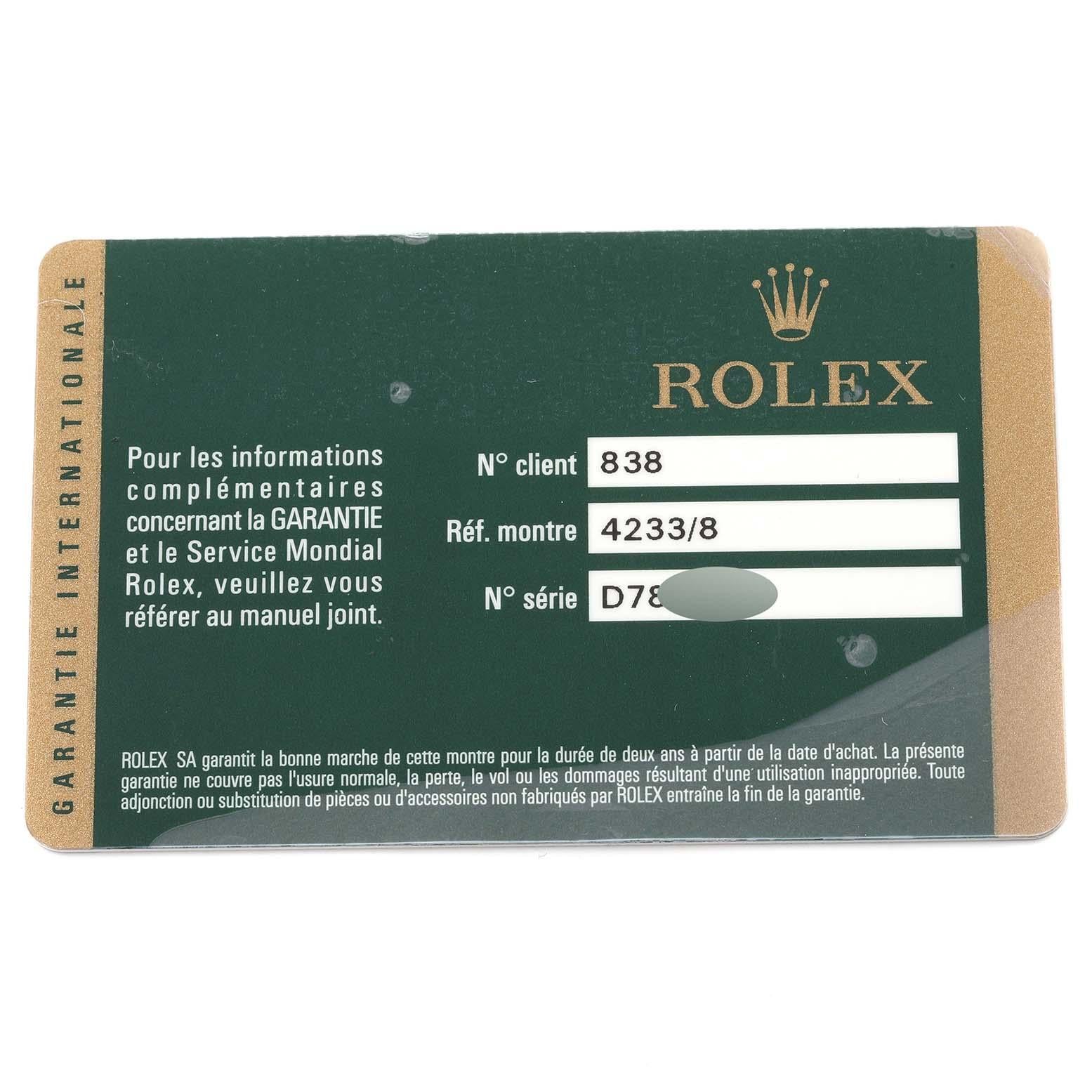 Rolex Cellini Danaos Yellow Gold Black Strap Mens Watch 4233 Card 8