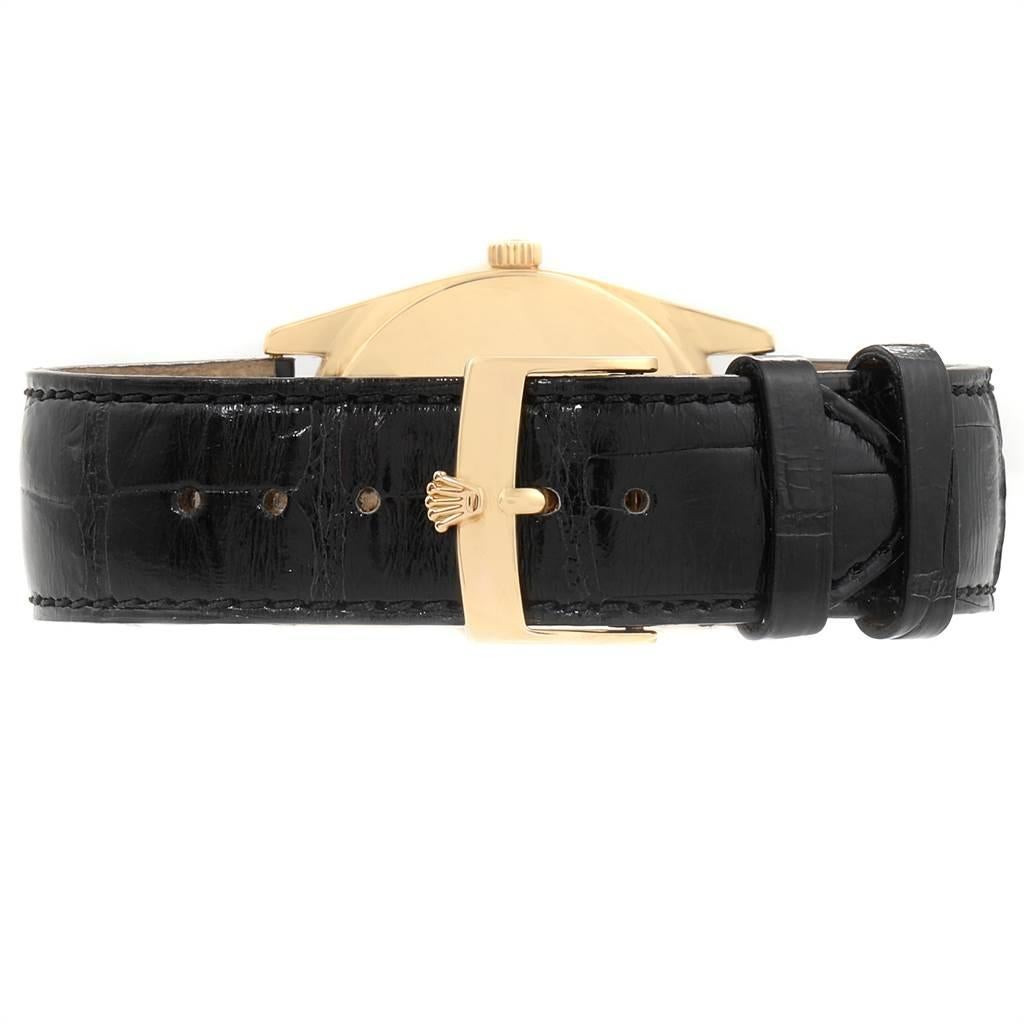 Rolex Cellini Danaos Yellow Gold Black Strap Men's Watch 4233 For Sale 4