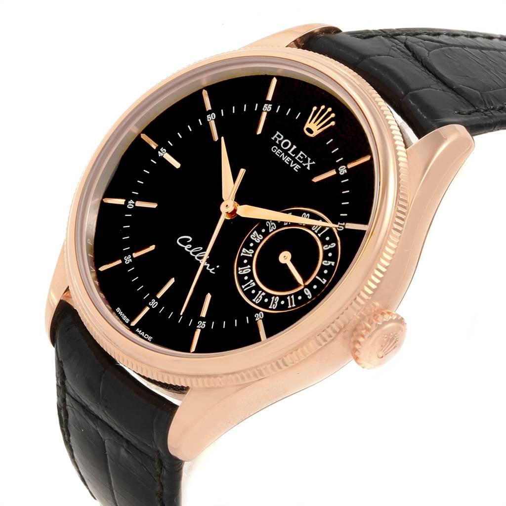 Rolex Cellini Date 18 Karat Everose Gold Automatic Men’s Watch 50515 Box Card For Sale 3