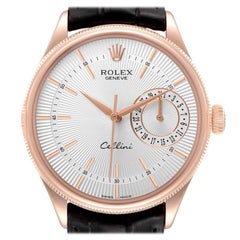 Montre Rolex Cellini Date 18K or Everose cadran argenté pour hommes 50515 Boîte Carte