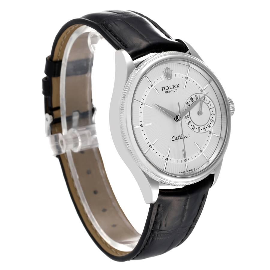 Rolex Cellini Date 18K Weißgold Silber Zifferblatt Automatik-Herrenuhr 50519 im Zustand „Hervorragend“ im Angebot in Atlanta, GA