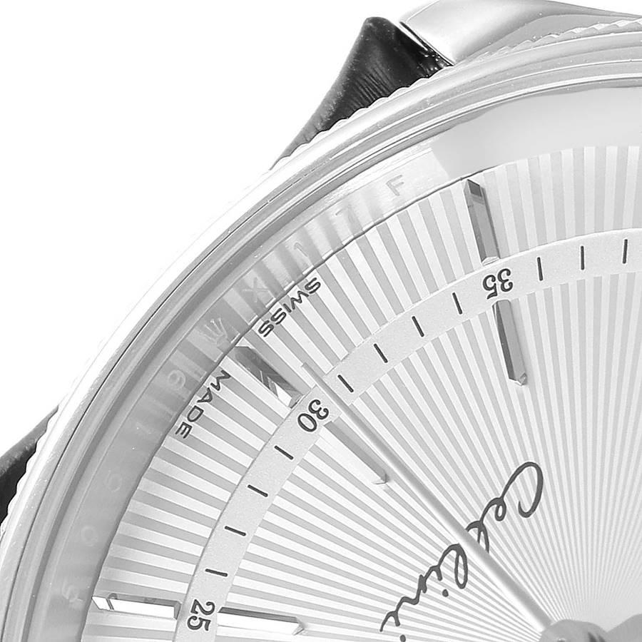 Rolex Cellini Date 18K Weißgold Silber Zifferblatt Automatik-Herrenuhr 50519 im Angebot 4