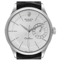 Rolex Cellini Date 18K Weißgold Silber Zifferblatt Automatik-Herrenuhr 50519