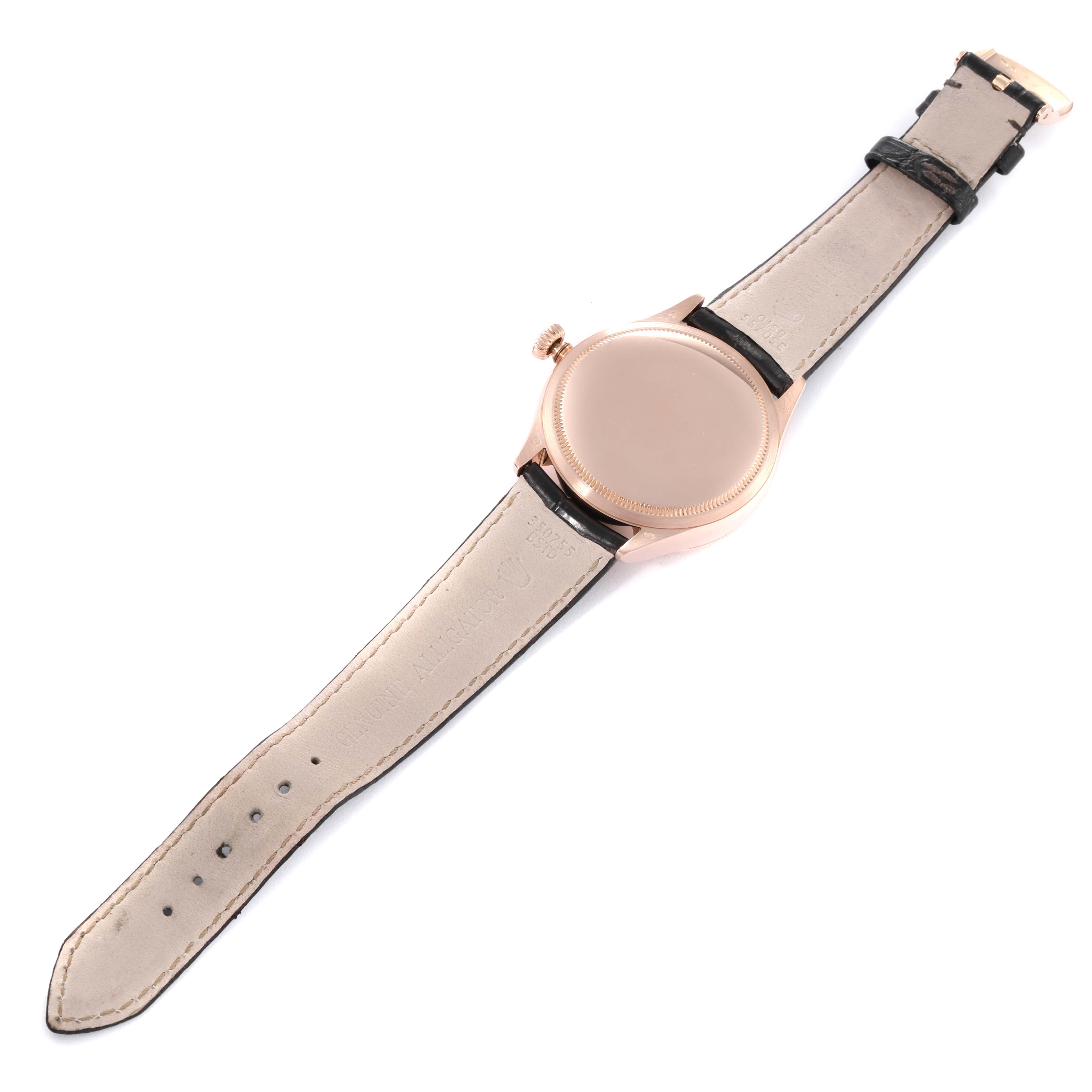 Rolex Cellini Date Roségold Silber Zifferblatt Herrenuhr 50515 7