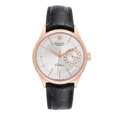 Rolex Cellini Date Rose Gold Silver Dial Mens Watch 50515
