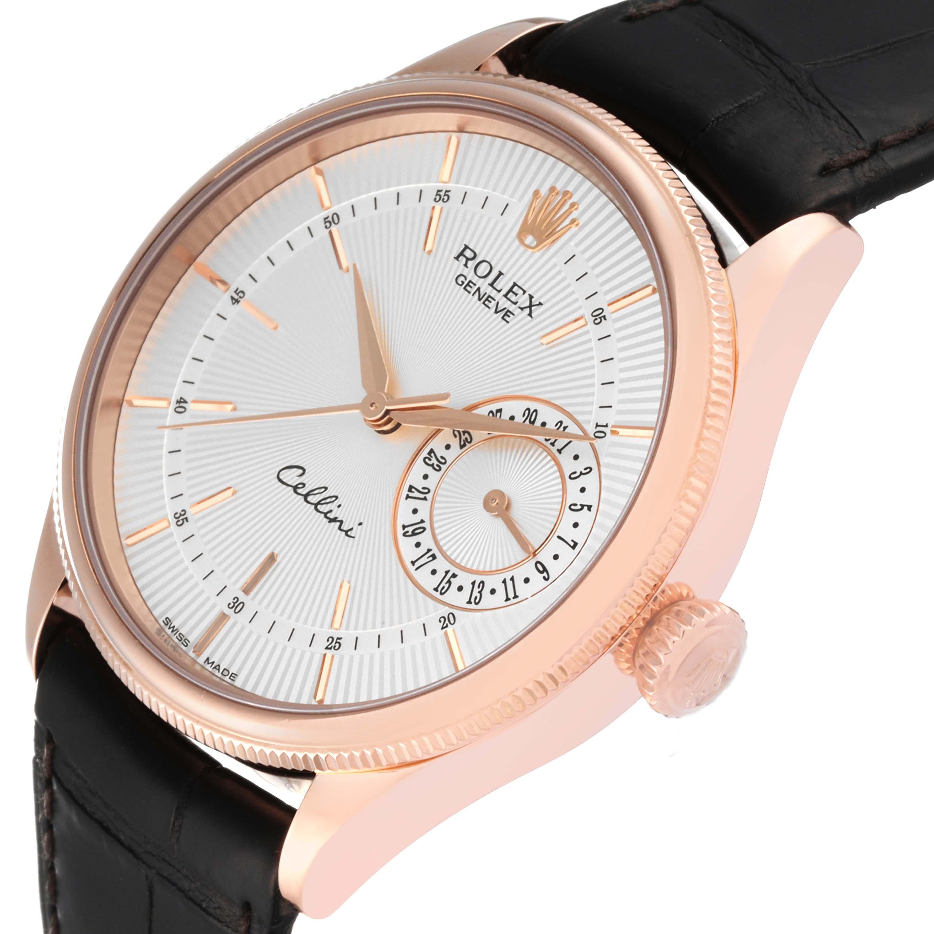 Rolex Cellini Date Roségold Silber Zifferblatt Herrenuhr 50515 2