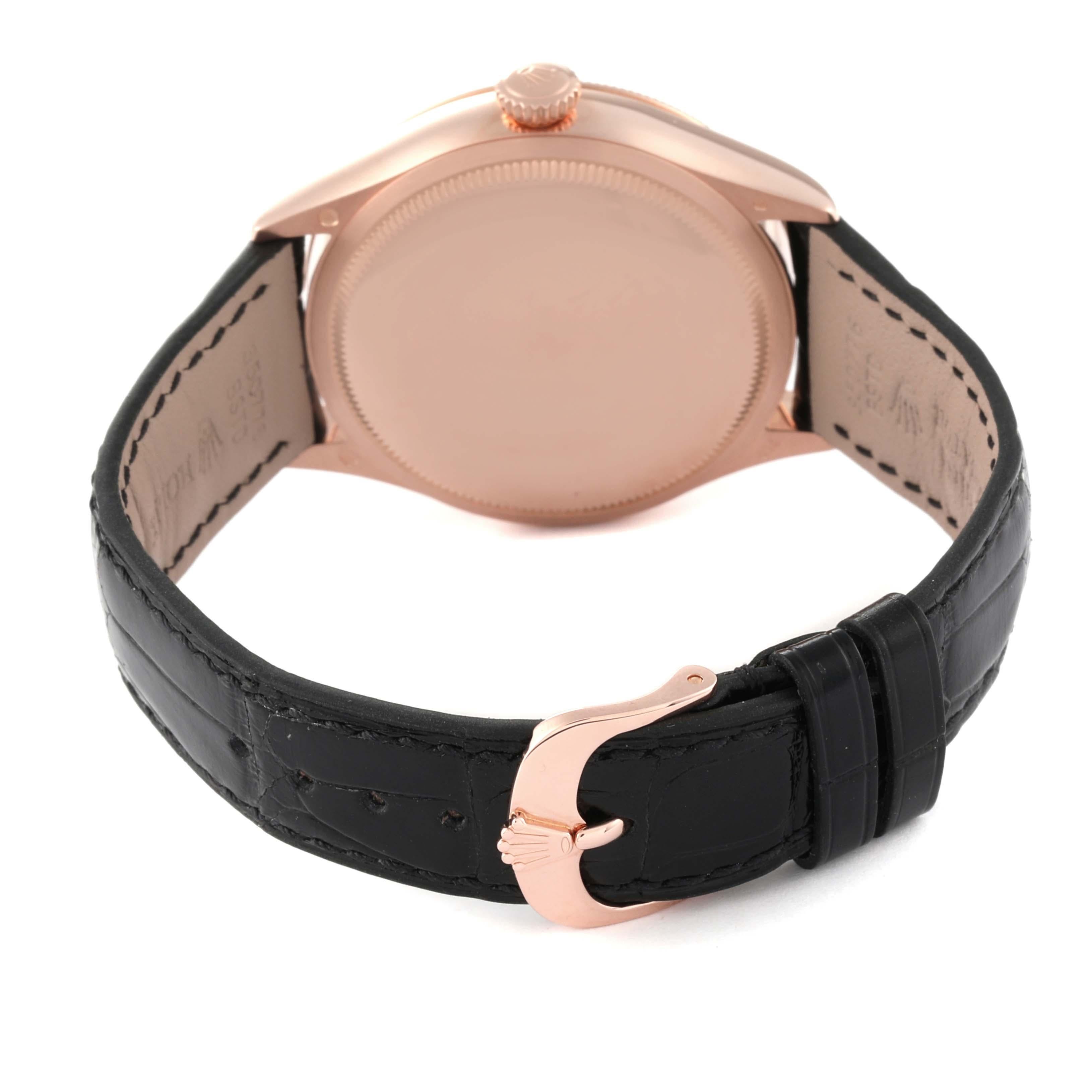 Rolex Cellini Date Oro rosa Esfera plateada Reloj caballero 50515 4