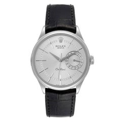 Rolex Cellini Date White Gold Silver Dial Automatic Mens Watch 50519 Box Card