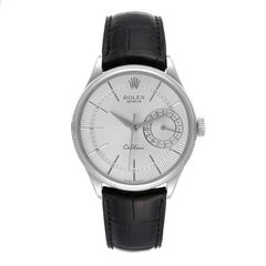 Rolex Cellini Date White Gold Silver Dial Automatic Mens Watch 50519 Box Card