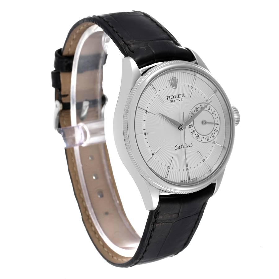 Rolex Cellini Date Weißgold Silber Zifferblatt Automatik-Herrenuhr 50519 Boxkarte im Zustand „Hervorragend“ in Atlanta, GA