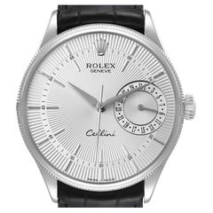 Rolex Cellini Date White Gold Silver Dial Automatic Mens Watch 50519 Box Card