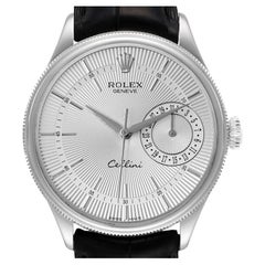 Rolex Cellini Date White Gold Silver Dial Automatic Mens Watch 50519 Box Card