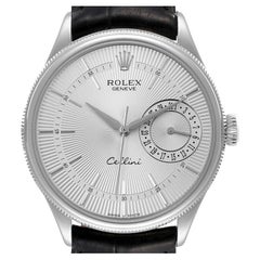 Rolex Cellini Date White Gold Silver Dial Automatic Mens Watch 50519 Box Card