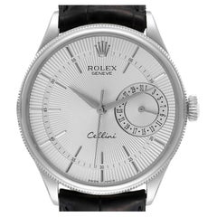 Rolex Cellini Date White Gold Silver Dial Automatic Mens Watch 50519 Box Card