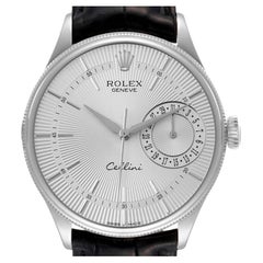 Used Rolex Cellini Date White Gold Silver Dial Automatic Mens Watch 50519