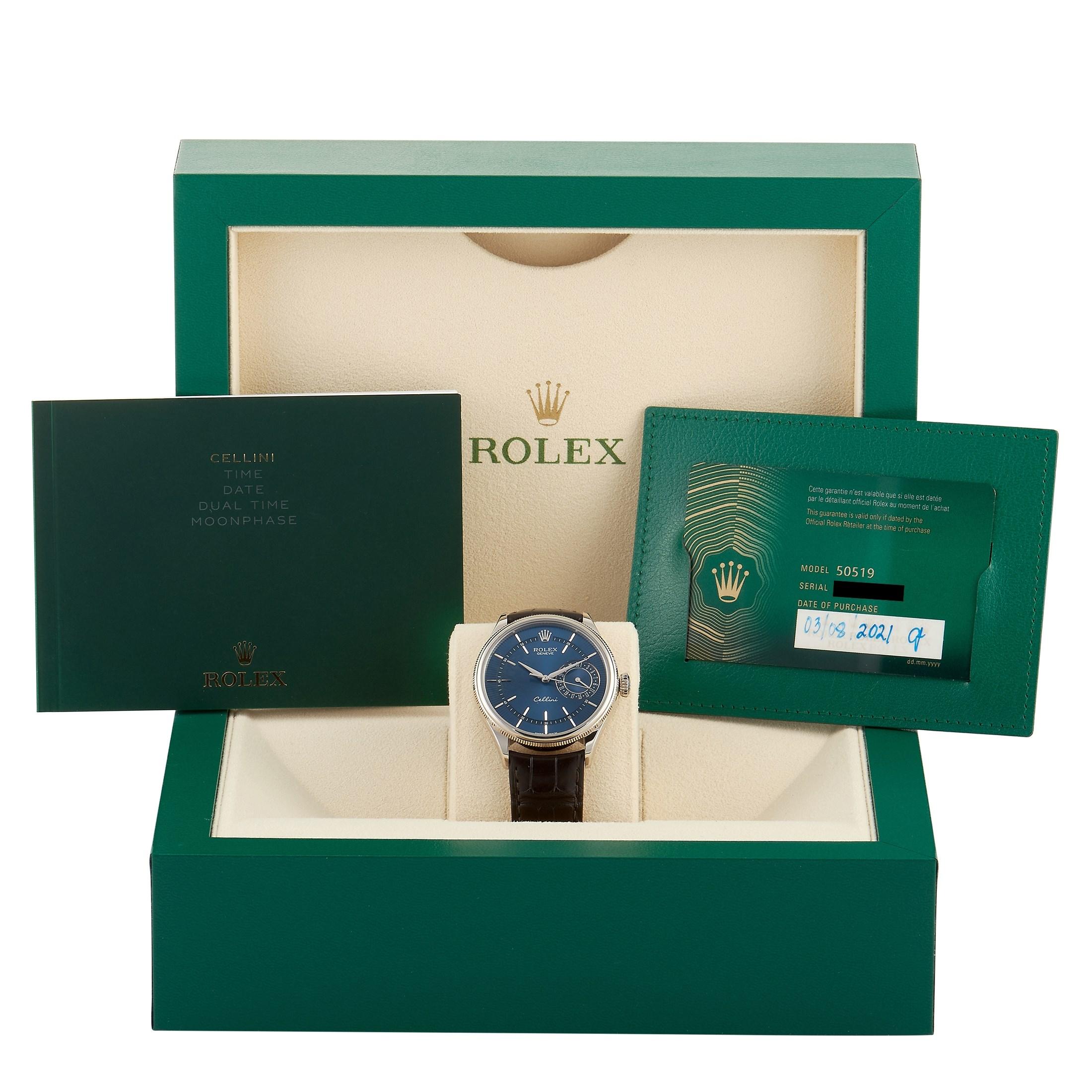 Rolex Cellini Date White Gold Watch 50519 1