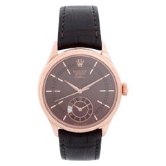 Rolex Cellini Dual Time 18 Karat Rose Gold Men's Watch