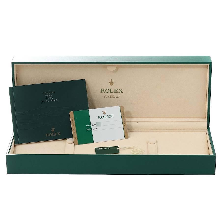 Rolex Cellini Dual Time Everose Roségold Automatik-Herrenuhr 50525 Box Card 9