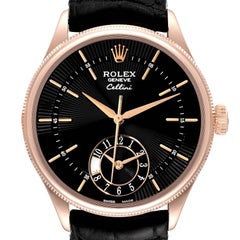 Rolex Cellini Dual Time Everose Rose Gold Mens Watch 50525