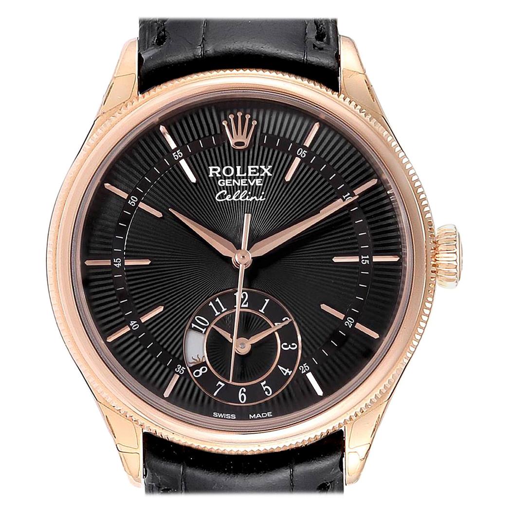 Rolex Cellini Dual Time Everose Rose Gold Men's Watch 50525 Unworn For Sale