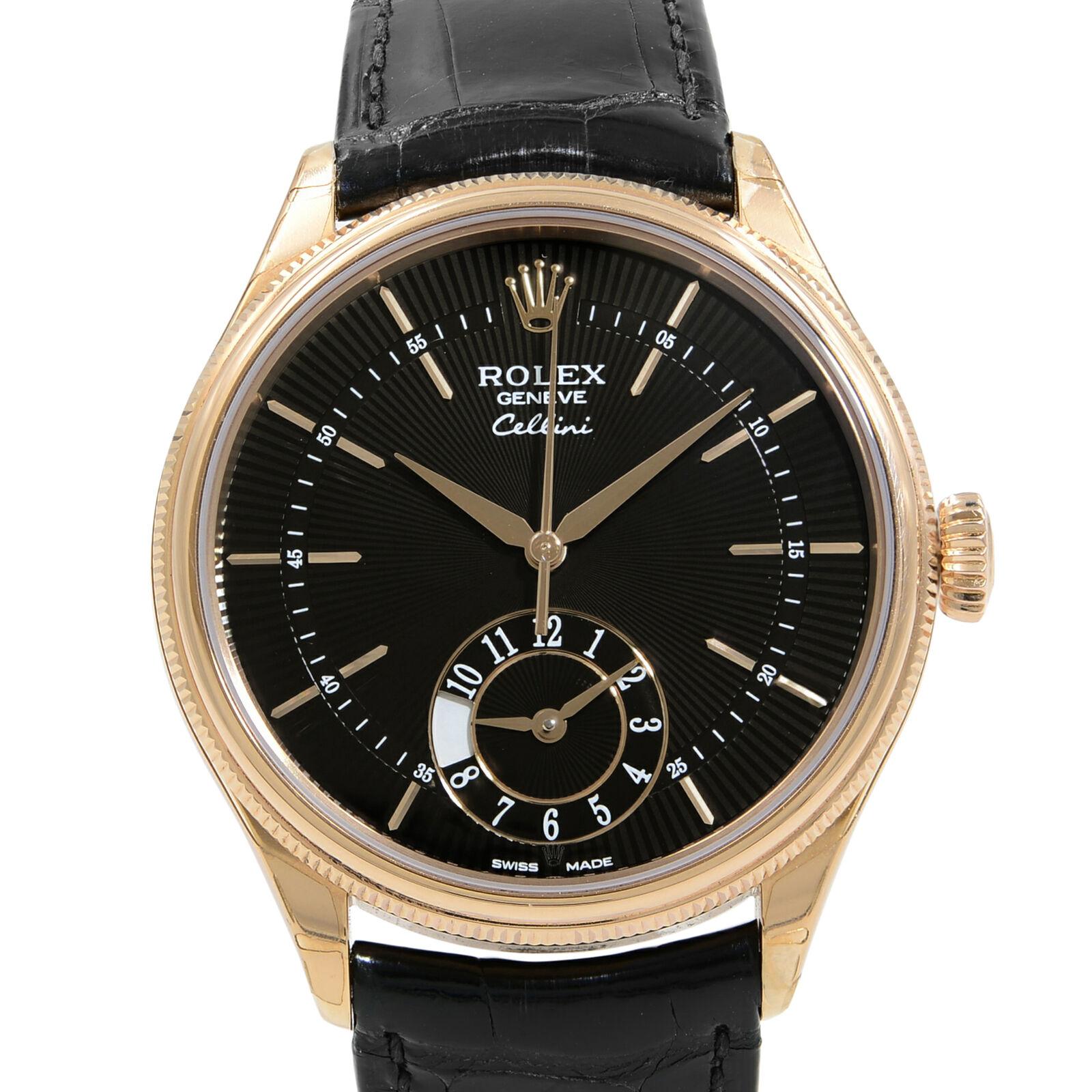 Brand	Rolex
Series	Cellini
Model Number	50525
Serial	Scrambled
Reference Number	
Movement	Automatic Self Wind
Gender	Mens
Case Material	Rose Gold
Case Shape	Round
Case Diameter w/ crown	42mm
Case Diameter	39mm
Bezel Diameter	38.5mm
Case
