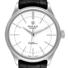 Rolex Cellini Dual Time White Gold Automatic Mens Watch 50509 Box Card