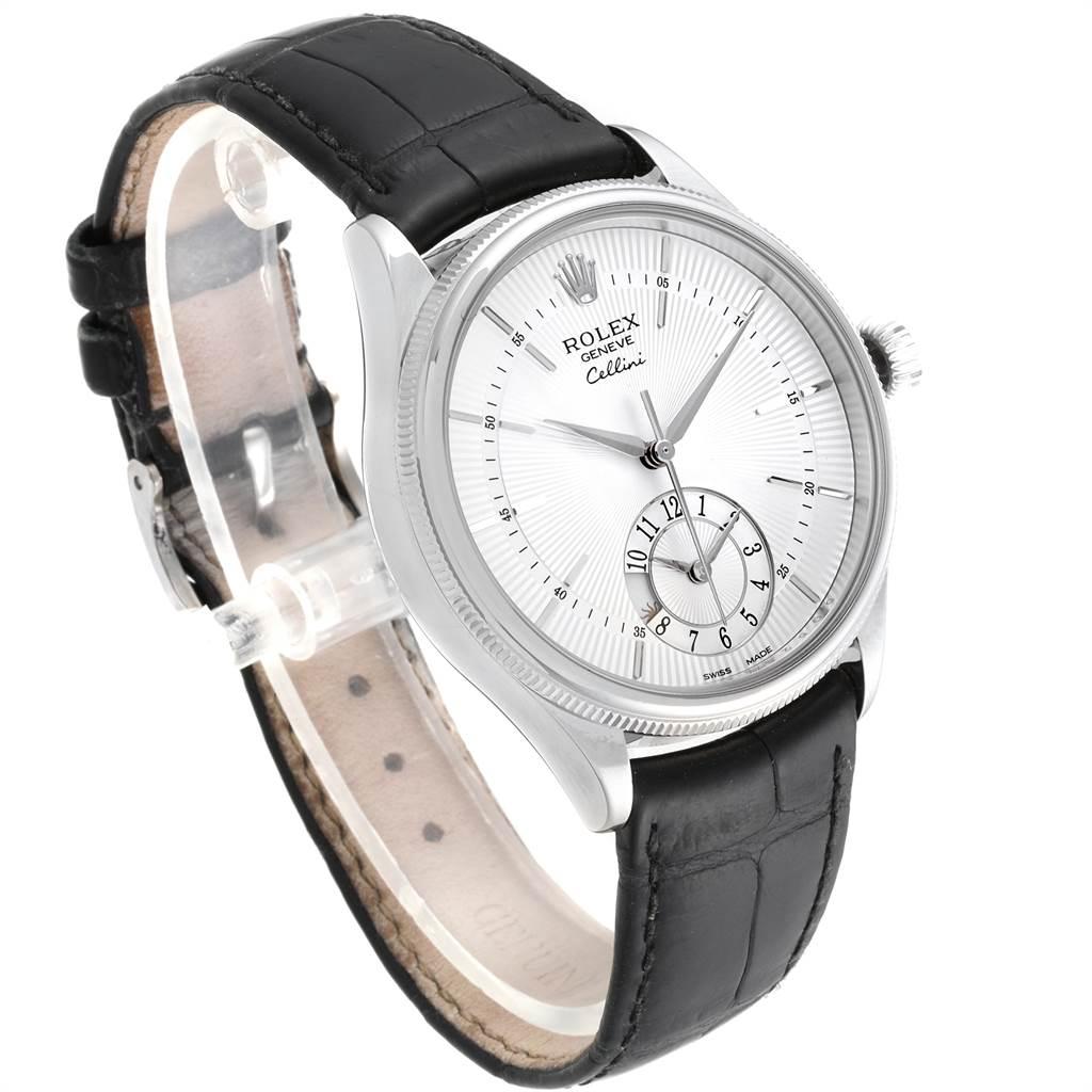 Men's Rolex Cellini Dual Time White Gold Automatic Men’s Watch 50529 Box Card